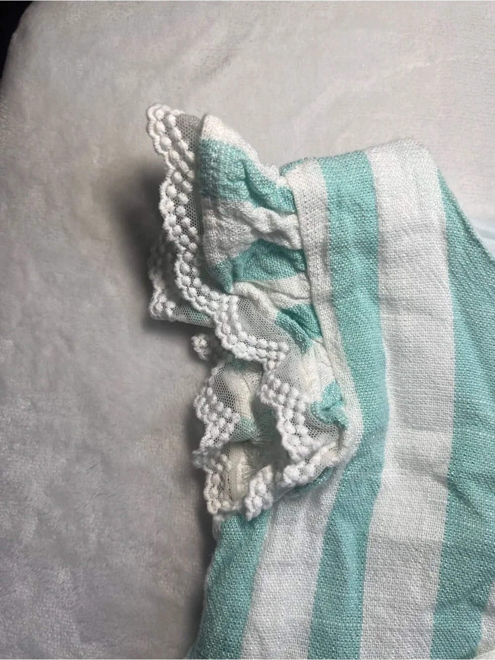 Mayoral Mint and White Striped Dress with Bow
